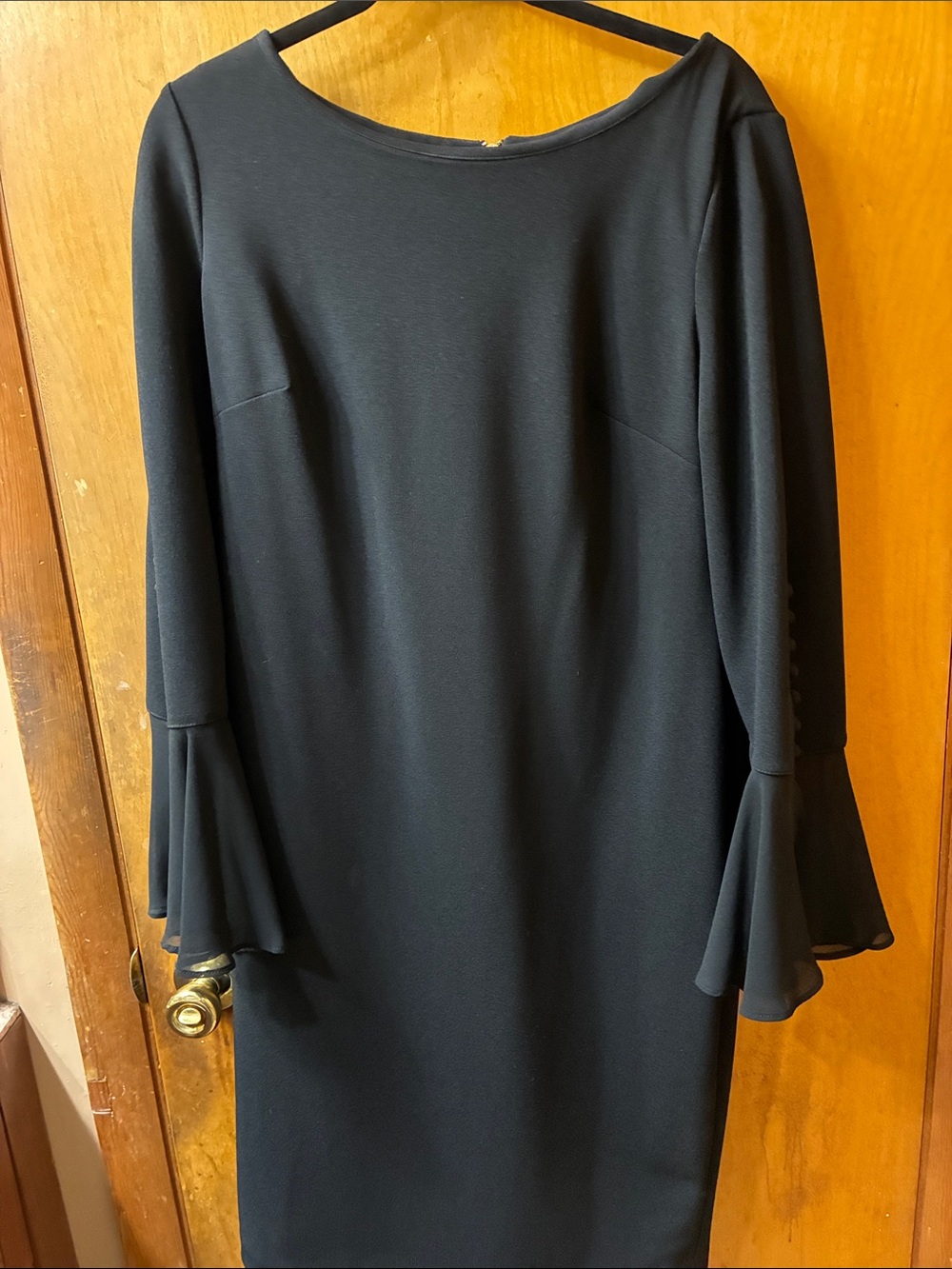 Calvin Klein Black Long-Sleeve Bell-Sleeve Dress